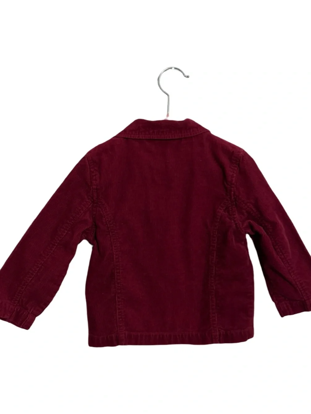 Y2K Sweet Maroon Corduroy Embroidered Floral Jacket Girls Size 3T